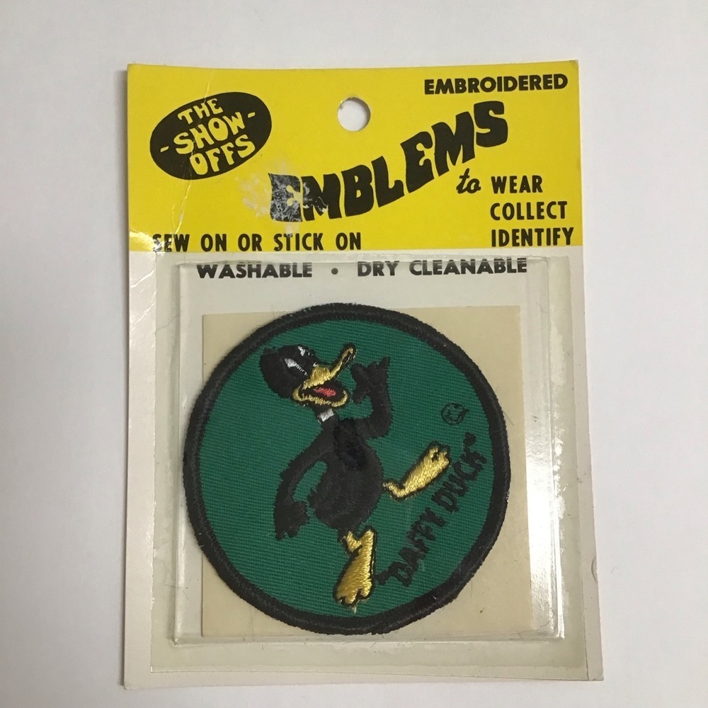 1970's Embroidered Patch for Jacket DAFFY DUCK The Show Offs Sewing NEW Vintage